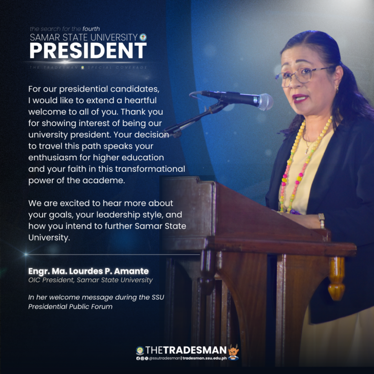 20240315-OIC-President-Engr.-Ma.-Lourdes-Amante-in-her-welcome-message-during-the-SSU-Presidential-Public-Forum