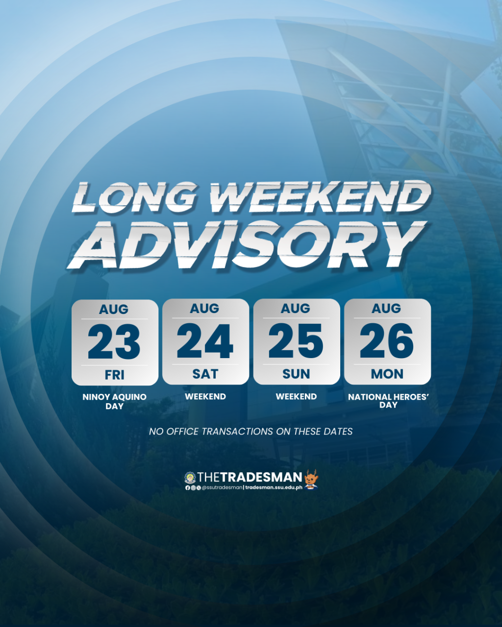 20240819 August Long Weekend Advisory