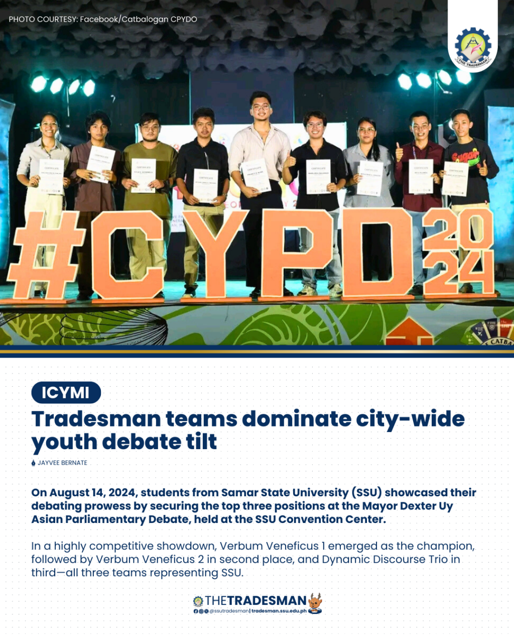 20240819 Tradesman teams dominate city-wide youth debate tilt